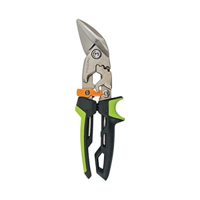 Immagine di Fiskars Cesoie per lamiere, Taglio offset a destra, Fino al 40% di potenza in più, Lunghezza 25,2 cm, Acciaio trattato termicamente/Plastica, Nero/Verde/Arancione, PowerGear, 1027210