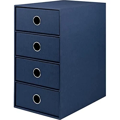 Immagine di Rössler 1524452904 S.O.H.O. Scatola a 4 cassetti per DIN A5, con foro le dita, blu, 250 x 175 320 mm, 1 pz.