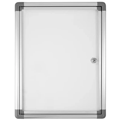 Immagine di Bacheca Magnetica da Parete per Interni in Alluminio con Anta Battente Metacrilato Ufficio e Condominio Chiavi Incluse (2xA4)