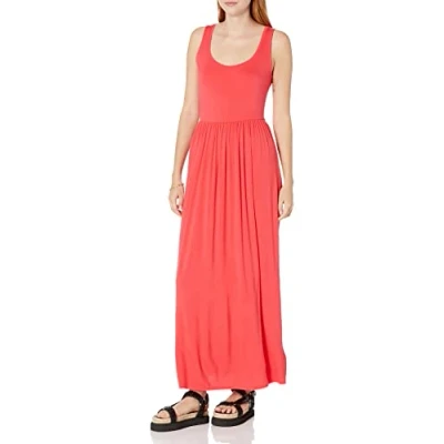 Immagine di Amazon Essentials Maxi Abito a Canottiera con Vita Stretta (Taglie Forti Disponibili) Donna, Rosso, XL