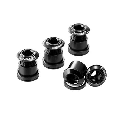 Immagine di Reverse, Vite per corona + dado in alluminio, MTB, 4 pezzi, 9 g, Nero