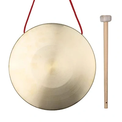 Immagine di Btuty 22 Centimetri Mano Gong Piatti Ottone Rame Cappella Opera Strumenti a Percussione con Martello Rotondo