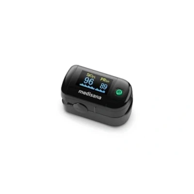 Immagine di medisana PM 100 pulsiossimetro, misurazione della saturazione di ossigeno nel sangue, pulsossimetro da dito con display OLED e funzionamento one touch in nero