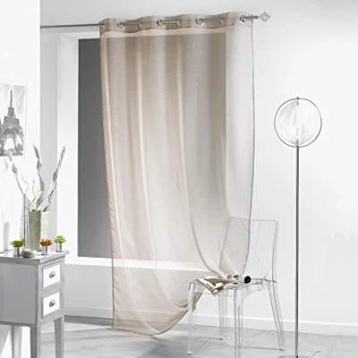 Immagine di Douceur d&#039;Intérieur 1622321, Tenda con occhielli Lissea, in poliestere, Marrone/Grigio (Taupe), 240 x 140 cm