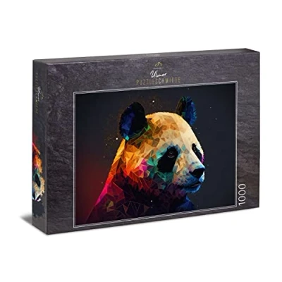 Immagine di Ulmer Puzzleschmiede Puzzle &quot;Beyond Black &amp; White&quot; Il Panda come moderno con 1000 pezzi Ritratto artistico della collezione Colori Fantasy, Made in Germany