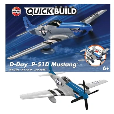 Immagine di Quickbuild D Day P 51D Mustang Aeromobili Model Kit, Multicolore, J6046