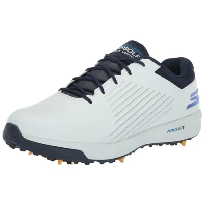Immagine di Skechers Go Golf Max 2 Fairway 3, Scarpe da Ginnastica Uomo, Bianco Sintetico Navy Trim Blu Trim, 46 EU