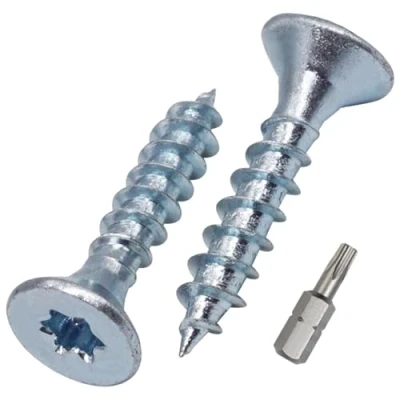 Immagine di SKIR&#039;CO (50 pz) viti per legno in acciaio zincato 5,0 x 25 mm, testa Torx, svasata, truciolare, completamente filettate