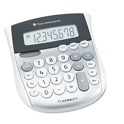 Immagine di Texas Instruments TI 1795 SV Calcolatrice tascabile Argento Display (cifre): 8 A energia solare, batteria (L x P) 118 10 138 mm
