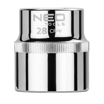 Immagine di NEO TOOLS 08 028 Serie di bussole 1/2 3124 28 mm Acciaio al cromo vanadio SuperLock