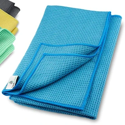 Immagine di ELEXACLEAN Panni in Microfibra DRY MASTER (Set di 2, 60x40 cm, Blu) per Asciugare, Altamente Assorbente