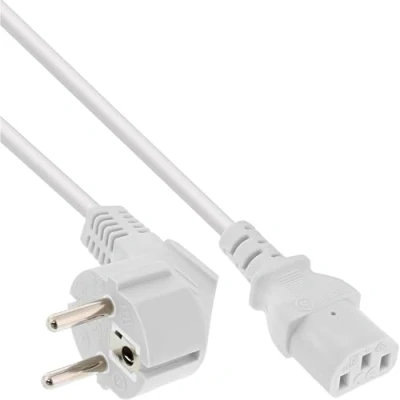 Immagine di InLine 16651W cavo di alimentazione Bianco 1 m Accoppiatore C13 CEE7/16 Cables elettrici (1 m, Male connector/Female connector, C13, CEE7/16, Bianco)