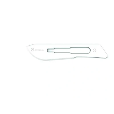 Immagine di GIMA Lame in Acciaio Inossidabili, Inox, con Punta Arrotondata Standard, Sterili, Monouso, Misura n. 20, 100 Singolarmente Confezionate