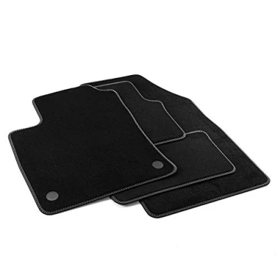 Immagine di MTM PRO 8558 Tappetini per Renault Clio 5 (anche e Tech Hybrid) 2019&gt; , su Misura in Velluto, Bordi Similpelle Doppia Impuntura Cromata