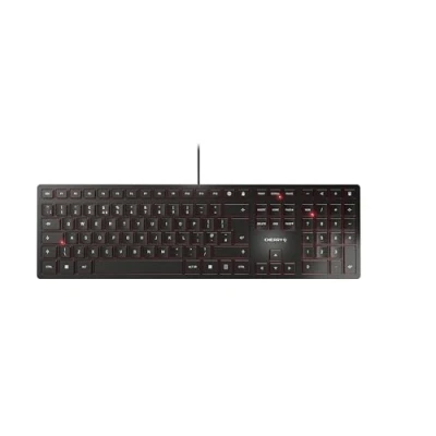 Immagine di CHERRY KC 6000 SLIM, Tastiera di design Ultrapiatta, Layout per il Regno Unito (QWERTY), Con Filo (Porta USB A), Tasti Silenziosi, Scritte a lunga Durata, Nero