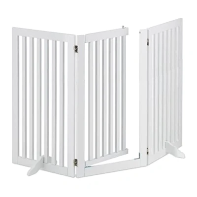Immagine di Relaxdays Cancelletto per Bambini, Barriera Cani e Neonati, 3 Pannelli, Recinzione Scale, MDF, 92x154 cm, Bianco, 100% Fibra di Legno, 1 pz