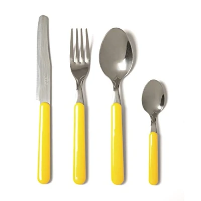 Immagine di Excelsa Fashion Servizio 24 Posate, Acciaio Inossidabile, Giallo, 9x9x24 cm, unità