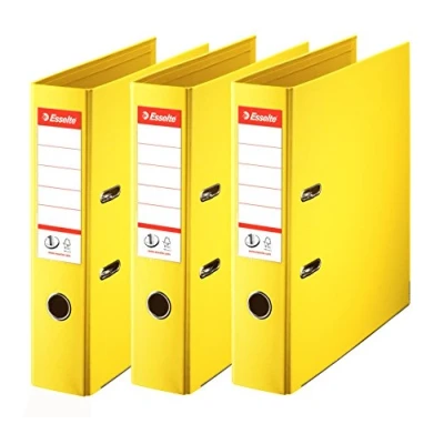 Immagine di Esselte, N1 Power, Confezione da 3 raccoglitori a leva, giallo, dorso 75mm, A4, PP, 624272