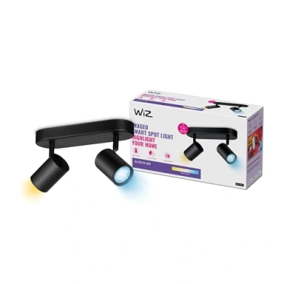 Immagine di WiZ IMAGEO Spots 2x5W B 27 65K TW 871951455183100 Plafoniera LED (monocolore) 10 W Nero