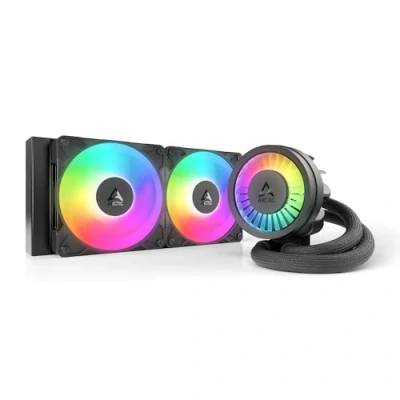 Immagine di ARCTIC Liquid Freezer III Pro 240 a RGB Dissipatore AIO CPU, 2 x 120 mm Raffreddamento Liquido, Radiatore 38 mm, Pompa PWM, Ventola VRM, AMD AM5/AM4, Intel LGA1851/1700 Telaio di Contatto Nero