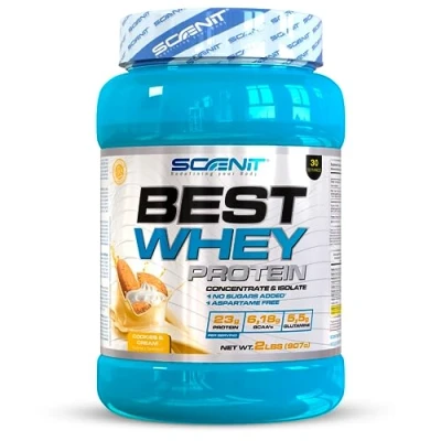 Immagine di Proteine whey Best Protein isowhey isolate isolate, in polvere, polvere whey, (907 g) (Biscotti con panna)
