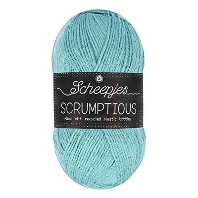 Immagine di Scheepjes Scrumptious Cotone Filato, Poliestere Riciclato 50% Acrilico, 314 Blue Glazed Doughnut, 1x100g