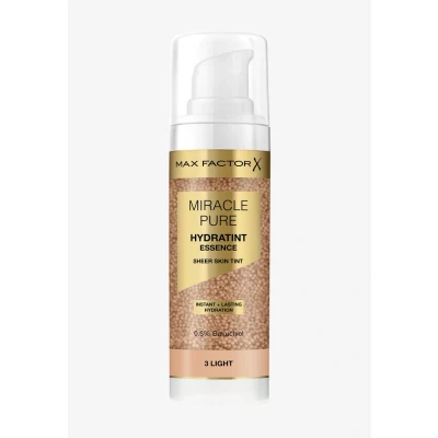 Immagine di Max Factor Miracle Pure Hydratint Essence Fondotinta, 3 Light, Fino a 24 ore di idratazione, Formula al 71% base acqua, Copertura naturale, vegana