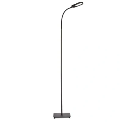Immagine di B.K.Licht lampada da terra LED, piantana dimmerabile su 4 livelli, luce calda, neutra o fredda, altezza d&#039;uso 1,28m, LED integrati 8W, 600Lm, orientabile, a stelo touch moderna, nera IP20