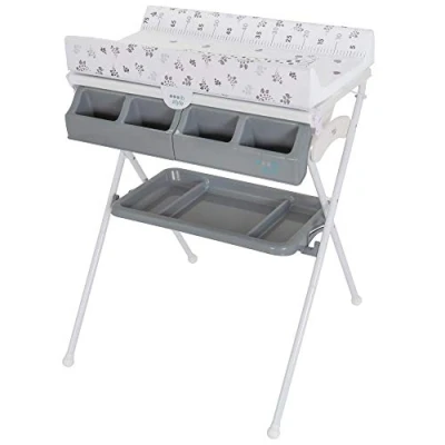 Immagine di ib style® KOA 2 in 1 Fasciatoio con vasca da bagno mobile Pieghevole Grande superficie per il cambio neonati e bambini piccoli METRIC GIRAFFE