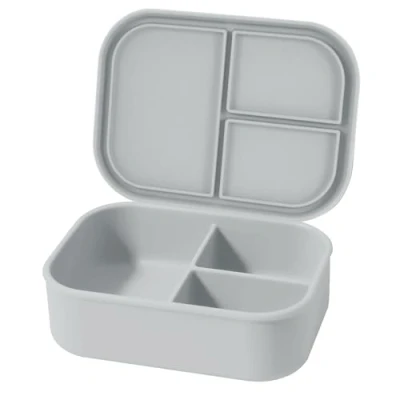 Immagine di Realand contenitore per il pranzo Bento in silicone a prova di perdite, con 3 scomparti sigillati singolarmente, snack Bento, adatto al microonde e alla