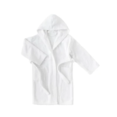 Immagine di Top towel Accappatoio bambina bambino 100% cotone Spugna 450 grammi Da 6 a 8 anni Bianco