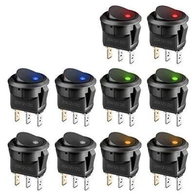 Immagine di BUYGOO 10 pz Pulsante Interruttore 12V LED On Off a Impermeabile Auto Interrutore Pressione 5 Colori di 12V/DC 20A