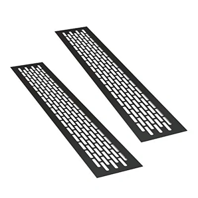 Immagine di sossai® Griglia di ventilazione in alluminio Alucratis (2 pezzi) Rettangolare dimensioni: 48 x 8 cm Colore: nero areazione