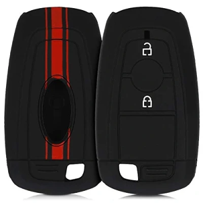 Immagine di kwmobile Custodia Coprichiave Compatibile con Ford 2 tasti Keyless Go Cover Copritelecomando Chiave Auto Copri Chiavi Macchina Strisce Rally