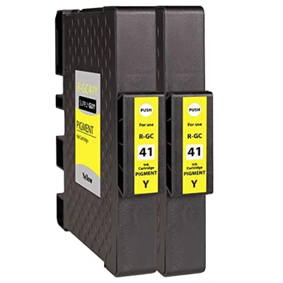 Immagine di Supply Guy 2 cartucce compatibile con Ricoh GC 41 Y Giallo per Aficio SG2100n SG3100Series SG3100snw SG3110dn SG3110dnw SG3110n SG3110 Series sfnw SG3120Bsf