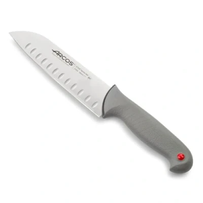 Immagine di Arcos Serie Colour Proof Coltello Santoku Giapponese Lama Acciaio Inossidabile Nitrum 180 mm Manico Polipropilene Coperto da Elastomer Colore Nero
