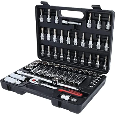 Immagine di KS TOOLS 918.0661 Set bussole 61 Acciaio al cromo vanadio 3/8 con funzionalità cricco Quadrato