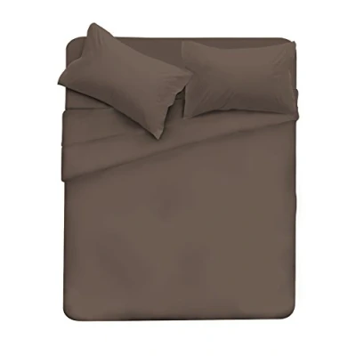 Immagine di Italian Bed Linen Max Color Completo Letto, 100% Cotone, Marrone, 2 Posti