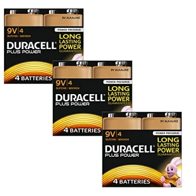 Immagine di Duracell MN1604 Plus Power Batterie da 9 V, confezione 12