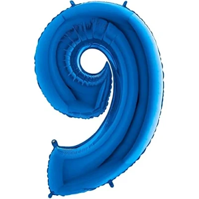 Immagine di Grabo Number Numero 9 Midiloon Mini Confezione Singola, Lunghezza 35,5 cm, Colore: Blu, Blue, 14&#039;&#039; (36cm), 14009B P