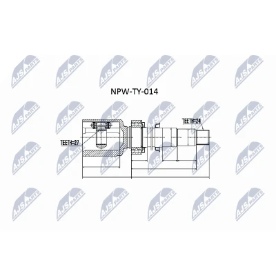 Immagine di NTY NPW TY 014 Kit Giunto Omocinetico sul lato del cambio, Assale anteriore Dx