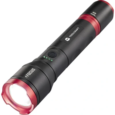 Immagine di TOOLCRAFT Lampada portatile regolabile, dimensione punto con modalità strobo, Interfaccia USB Batterie ricaricabili agli ioni di litio o alimentate