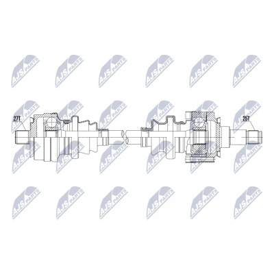 Immagine di NTY NPW ME 190 Albero motore / Semiasse Assale posteriore Sx, Dx 621mm Cambio manuale, Trasmissione automatica