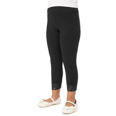 Immagine di Merry Style Leggings 3/4 con Pizzo Bambina e Ragazza MS10 228 (Nero, 140 cm)