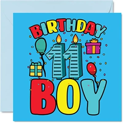 Immagine di biglietto di auguri per 11 compleanno ragazzo ragazzo, 145 mm x mm, figlio, fratello, nipote, cugino, dio undicesimo
