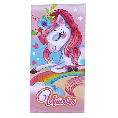 Immagine di CARTOON Telo da spiaggia Unicorno asciugamano mare e piscina ad asciugatura rapida in poliestere, 70 x 140 cm