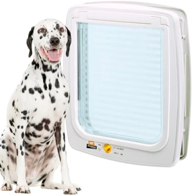 Immagine di Ferplast Swing 15 Gattaiola Universale Cani e Gatti 4 modalità Chiusura Selezionabili Sistema Antivento Ammortizzatore Anti Oscillazione Magnetico Porta Trasparente Bianco