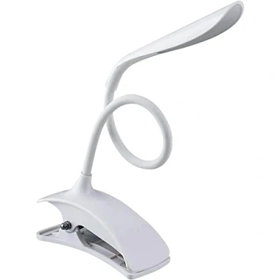 Immagine di Retoo Lampada da lettura a libro con morsetto, USB, ricaricabile, 360, flessibile, 14 LED, per notturna, viaggi, letto, studio, lavoro, lunga durata, colore bianco, E141 6