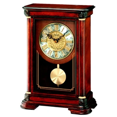 Immagine di Orologio a pendolo in legno e quarzo Mantle Mantel di Seiko Clocks, batteria, con rintocco tipo Westminster o Whittington, controllo del volume, QXQ008B