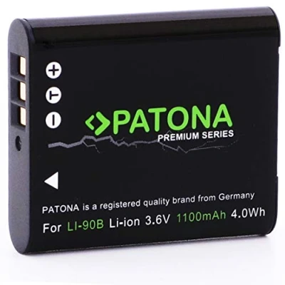 Immagine di PATONA Premium batteria Li 90B 92B e DB 110 (originale 1100mAh) per Ricoh Theta X GR III Olympus XZ 2 Tough TG 1 3 4 5 6 7 SH 50 60 SP 100 EE